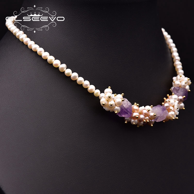 Pearl Trim Chain - GLSEEVO короткое ожерелье из натурального пресноводного