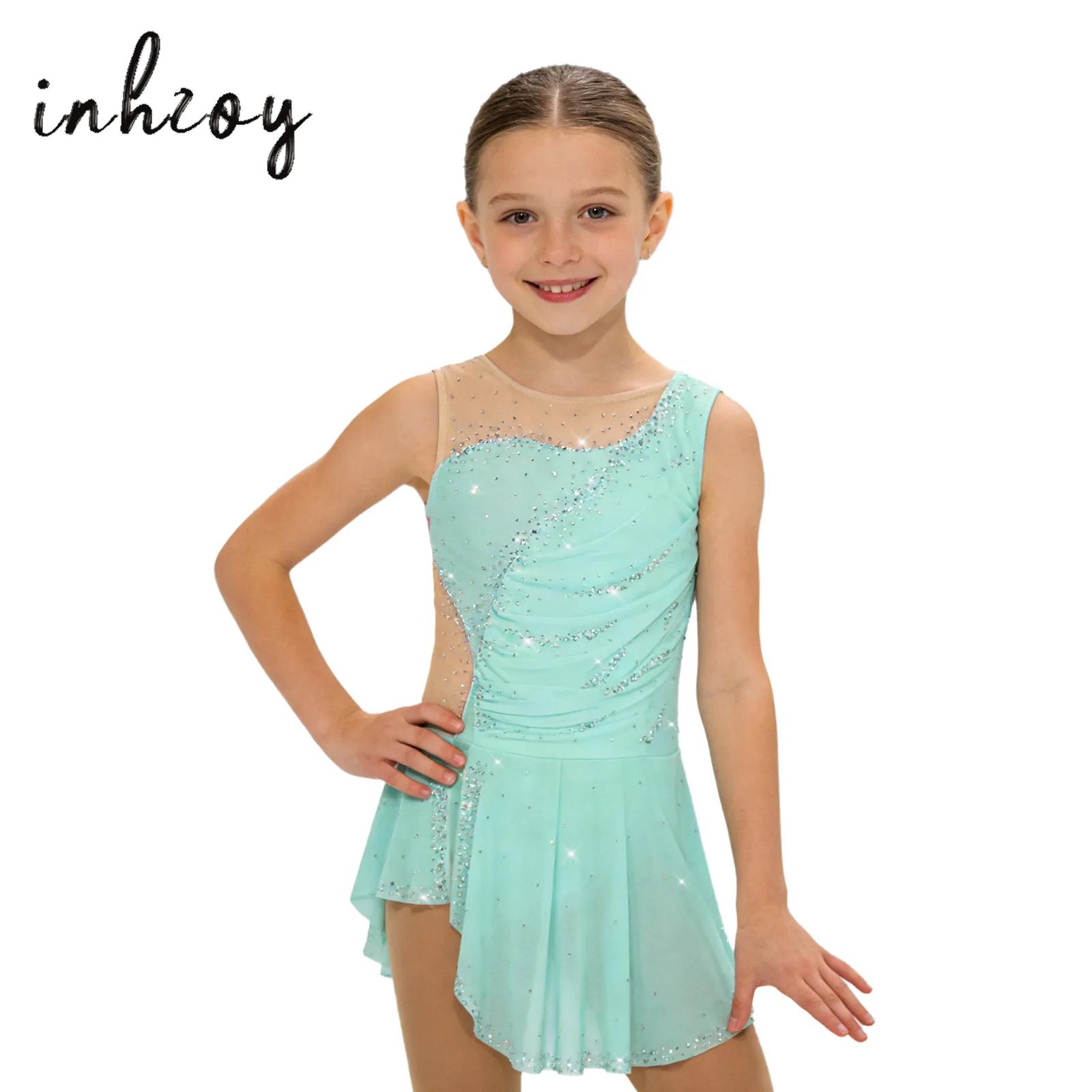 Rhinestone Banding Trim - Детское платье-купальник для художественной гимнастики, фигурного