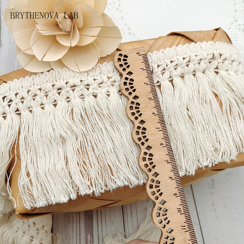 Fringe Ribbon Sewing - 10 ярдов/лот, бежевая хлопковая кружевная тесьма