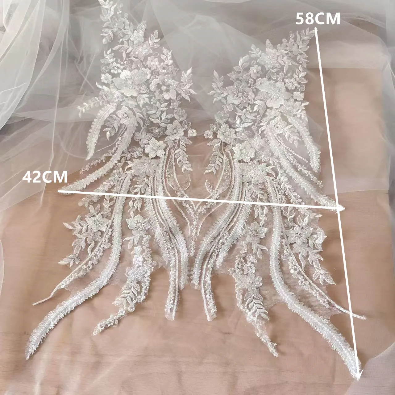 Applique Patch Flower - Новый бисер с блестками, кружево, зеркало,