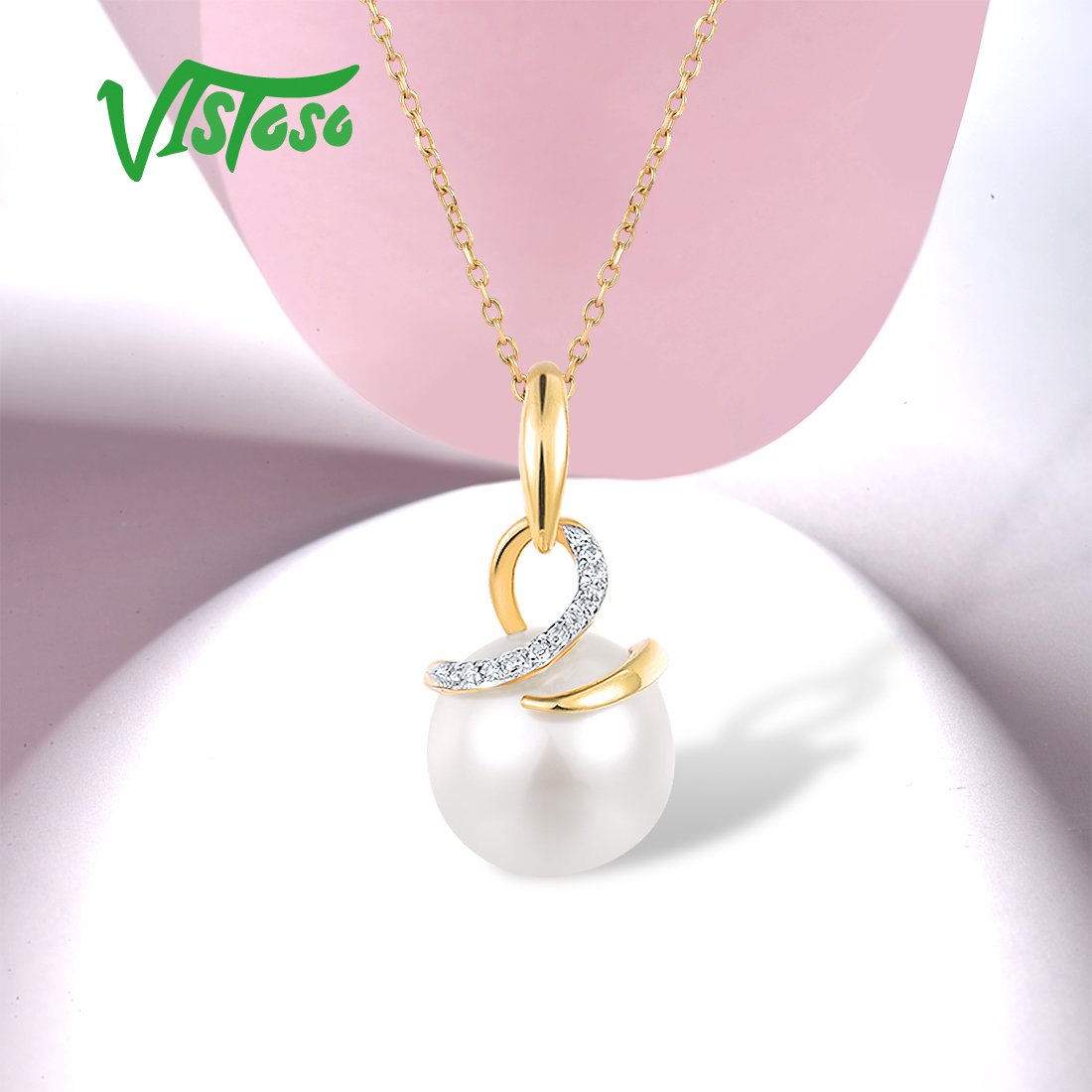 Женское Ожерелье с бриллиантам – обзор и цена Pearl Trim Chain