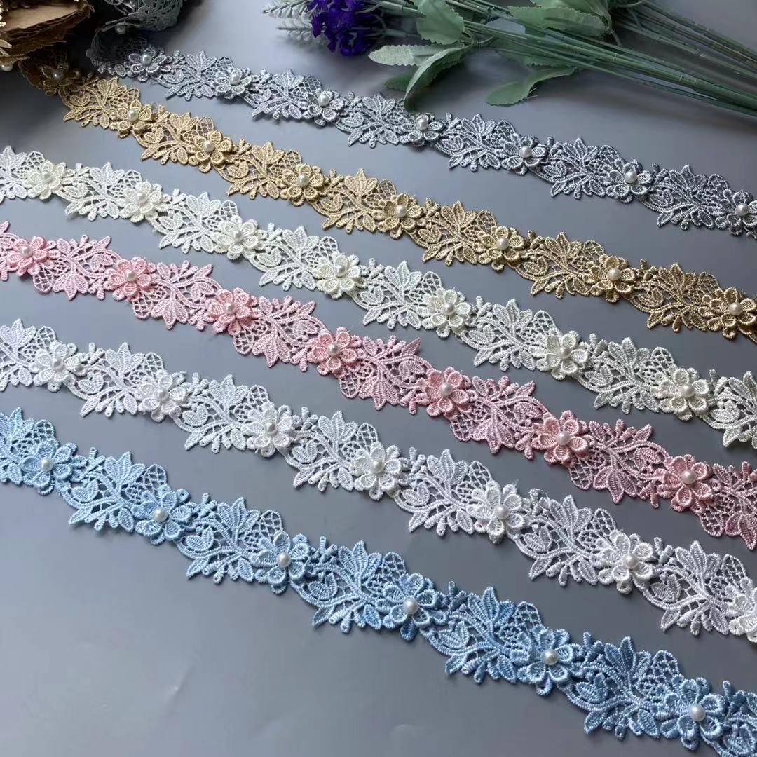 2 ярда жемчужная Цветочная выш – обзор и цена Lace Ribbon Trim