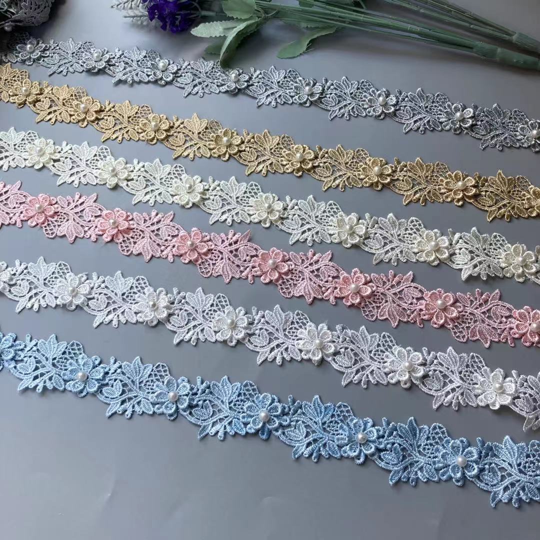 2 ярда жемчужная Цветочная выш – обзор и цена Lace Ribbon Trim