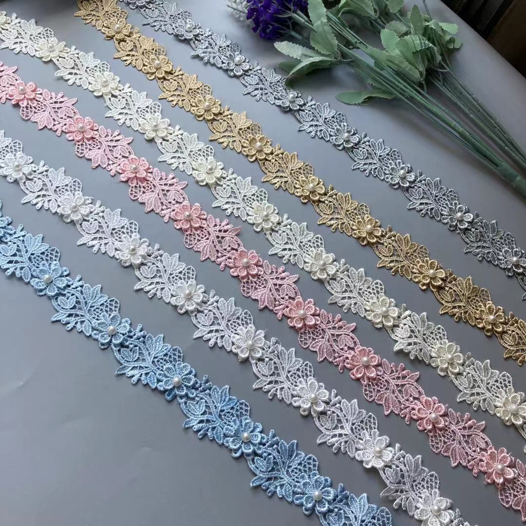 2 ярда жемчужная Цветочная выш – обзор и цена Lace Ribbon Trim